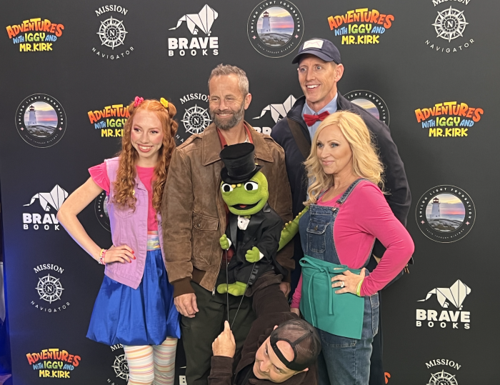 The cast and crew of 'Adventures with Iggy and Mr. Kirk' appear at the show's premiere in Nashville, Tennessee, on Nov. 14, 2024.