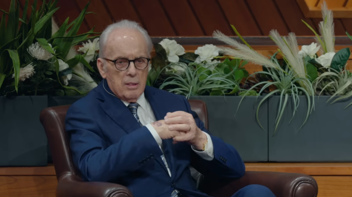 A screenshot of John MacArthur during an event for The Master's Seminary on Aug. 15, 2024.