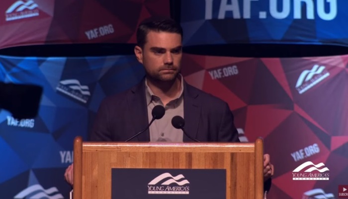 Ben Shapiro speaks at the University of Florida in Gainesville on Oct. 18, 2023. 