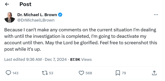 Michael Brown plans to deactivate his X account.