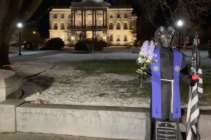 The Satanic Temple unveils demonic statue near Nativity scene at New Hampshire state House