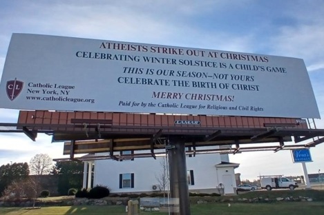 'Atheists strike out at Christmas': Catholic League unveils new billboard to counter FFRF