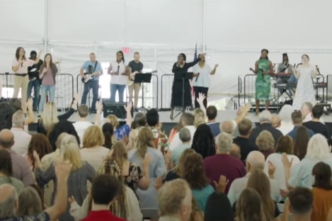 Megachurch ordered to stop holding outdoor tent services amid noise complaints