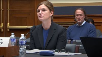  American University Professor Jessica Waters expresses support for the FACE Act during a House Judiciary hearing in Washington, DC, on Dec. 18, 2024. 