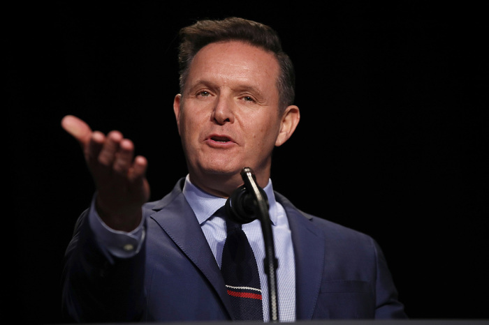 Television producer Mark Burnett introduces U.S. President Donald Trump at the National Prayer Breakfast February 2, 2017 in Washington, D.C. Every U.S. president since Dwight Eisenhower has addressed the annual event.