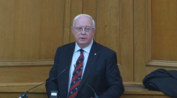 Geoffrey Tattersall, chair of the Church of England General Synod and former diocesan chancellor, giving remarks at the General Synod in September 2020.