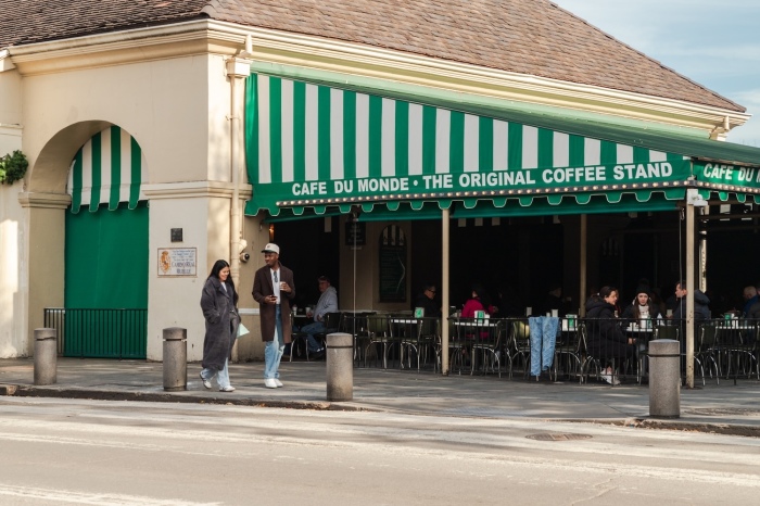 The iconic Cafe du Monde at the French Market in New Orleans, Louisiana. 