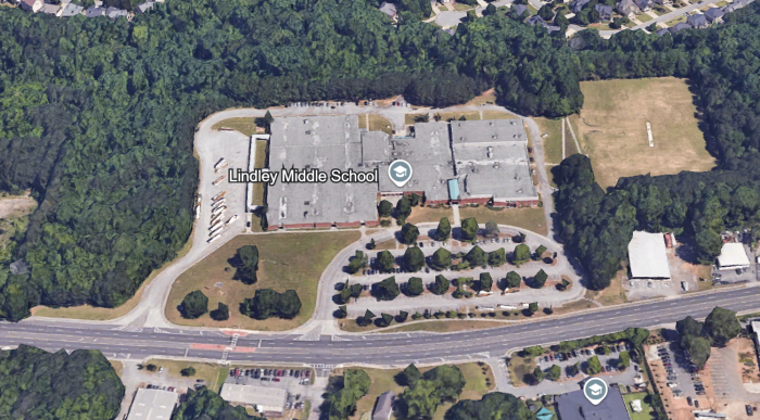 A student shot herself at Lindley Middle School located at 50 Veterans Memorial Hwy SE in Mableton,Ga., on Wednesday January 15, 2025.