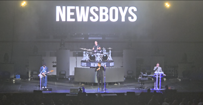 Newsboys perform at their first concert since former lead singer Michael Tait announced his departure from the group.