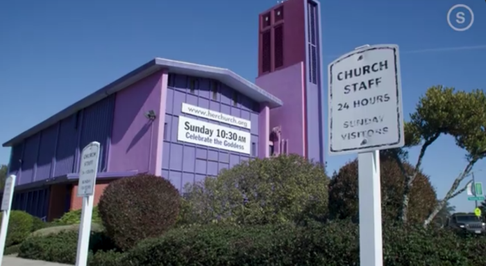 The exterior of the Herchurch building in San Francisco. 