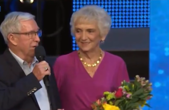 Lucy Pat Curl, 85 (R) and her husband, First Baptist Orlando Care Pastor Bill Curl (L).