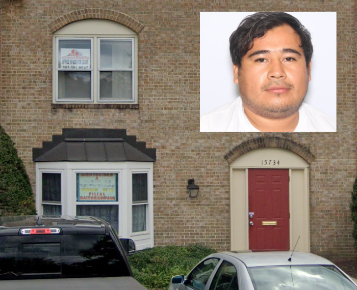 Ervin Alfaro-Lopez, 34 (inset) worked at the Elim Gaithersburg church (pictured) located in Derwood, Maryland.