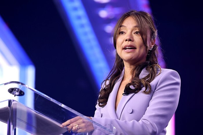 Former Independent vice presidential candidate Nicole Shanahan speaks at the 2024 AmericaFest at the Phoenix Convention Center in Phoenix, Arizona. 