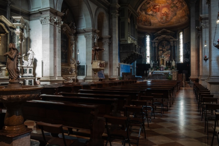 The interior of the Church of St. Mary Major, which hosted some of the Council of Trent’s sessions.