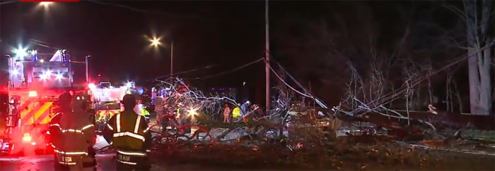 A pastor was critically injured and a member of his congregation was killed while driving home from a Bible study in what authorities described as a 'freak accident' after a tree and power lines fell on the pastor's truck on April 17, 2025, in Toledo, Ohio.