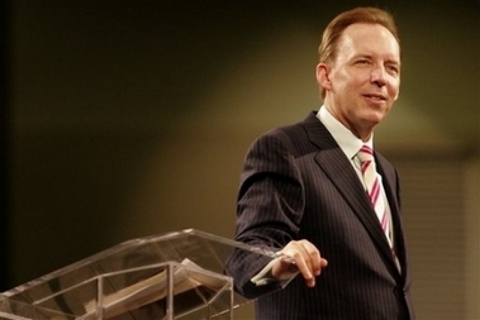 The Rev. Larry Stockstill addresses church members of the New Life Church Sunday, Feb. 18, 2007, in Colorado Springs, Colo. 