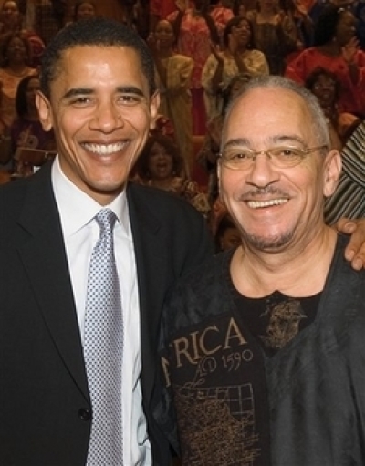 Democratic presidential candidate Sen. Barack Obama, D-Ill., left, shown here with his pastor, the Rev. Jeremiah Wright of Trinity United Church of Christ in Chicago, March 10, 2005. Obama on Friday March 14, 2008 denounced inflammatory remarks from his pastor, who has railed against the United States and accused the country of bringing on the Sept. 11 attacks by spreading terrorism.