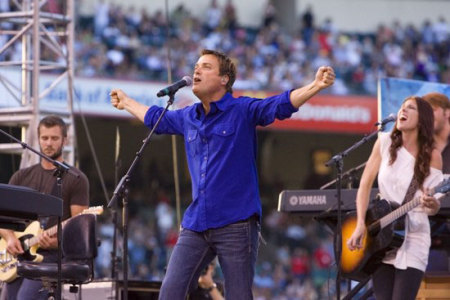 Michael W. Smith performs at the annual Southern California Harvest Crusade at Angel Stadium in Anaheim, California, on Sunday, August 17, 2008.