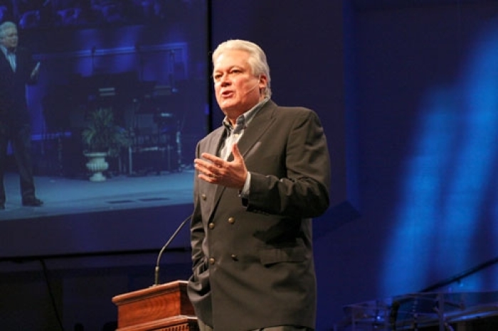 Pastor Michael Catt, senior pastor of Sherwood Church, gives the sermon at the dedication service for the upcoming Sherwood Pictures' movie ''Courageous'' on Sunday, November 15, 2009 in Albany, Georgia