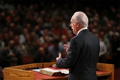 John MacArthur of Grace Community Church in Sun Valley, Calif., addresses thousands of pastors at the March 3-7, 2010, Shepherds' Conference.