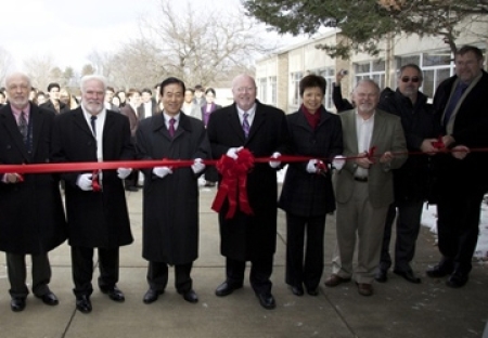 (l-r) Dr. Ray Tallman, Chair of World Olivet Assembly; Dr. William Wagner, OU President; Dr. David Jang, Director of WEA North American Council; Dr. Geoff Tunnicliffe, WEA CEO/Secretary General; Sylvia Soon, WEA Chief Operating Officer; Bill Winger, WEA Chief Financial Officer; Bertil Ekstrom, Executive Director of WEA Mission Commission; and Dr. Rob Brynjolfson, WEA Leadership Institute Director.