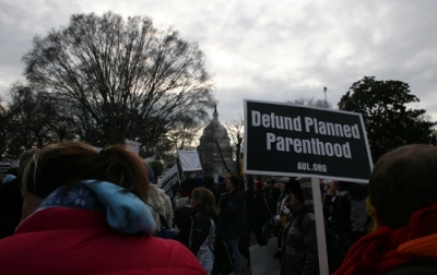 Pro-lifers participate in the 2011 March for Life in Washington, D.C., on Monday, Jan. 24.