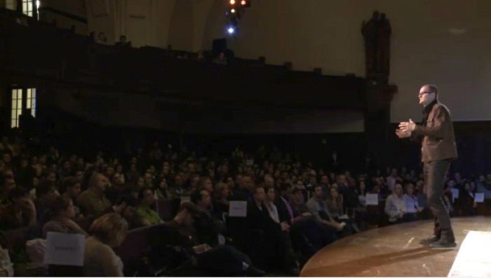 Author Rob Bell speaks in New York City at the launch of his book tour, Monday, March 15, 2011. <em>Love Wins: A Book About Heaven, Hell, and the Fate of Every Person Who Ever Lived</em> releases Tuesday.