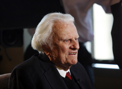 In this Dec. 20, 2010 file photo, evangelist Billy Graham, 92, is interviewed at the Billy Graham Evangelistic Association headquarters in Charlotte, N.C.