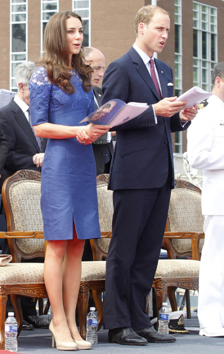 Britain's Prince William and his wife Catherine, Duchess of Cambridge, take part in a prayer service on board the HMCS Montreal in Quebec City July 3, 2011. Prince William and his wife Catherine are on a royal tour from June 30 to July 8.