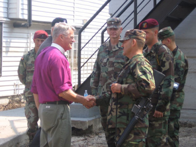 Bishops speak with military chaplains in New Orleans in this file photo.