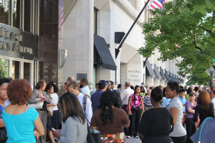 Buildings in downtown Washington, D.C. were evacuated after a reportedly 5.9 magnitude earthquake centered in central Virginia struck at 1:51 p.m. on Tuesday, August 23, 2011. The quake could be felt from Toronto to Georgia.