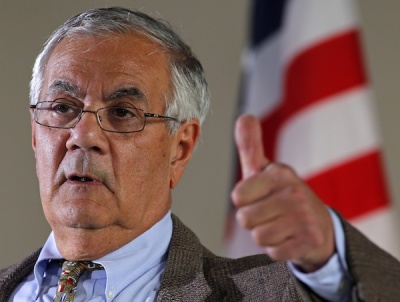 Rep. Barney Frank (D-MA) gestures while speaking at a news conference announcing that he would not seek a 17th term in congress next year in Newton, Massachusetts November 28, 2011.