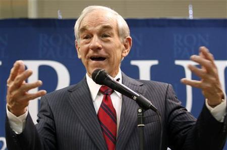 Republican presidential candidate and Representative Ron Paul (R-TX) speaks in Iowa, December 30, 2011.