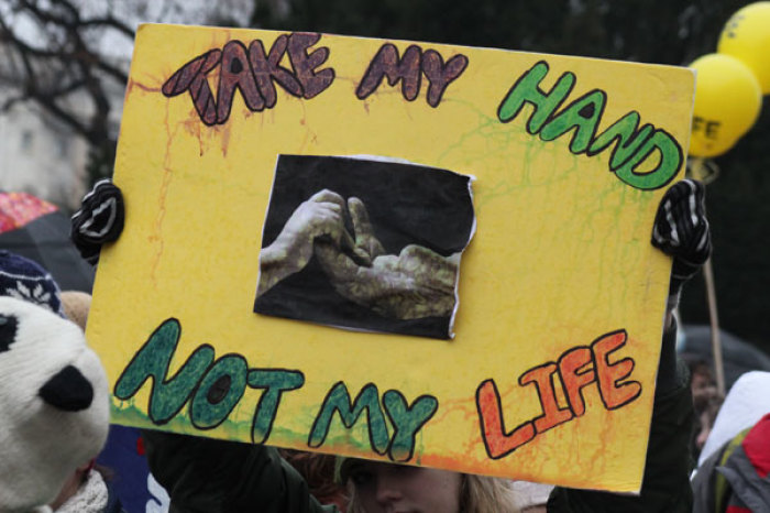 Pro-lifers brave the rain during the 39th Annual March for Life in Washington, D.C., Jan. 23, 2012.