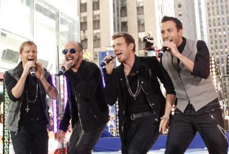 Members of 'The Backstreet Boys' from-L; Brian Littrell, AJ McLean, Nick Carter and Howie Dorough