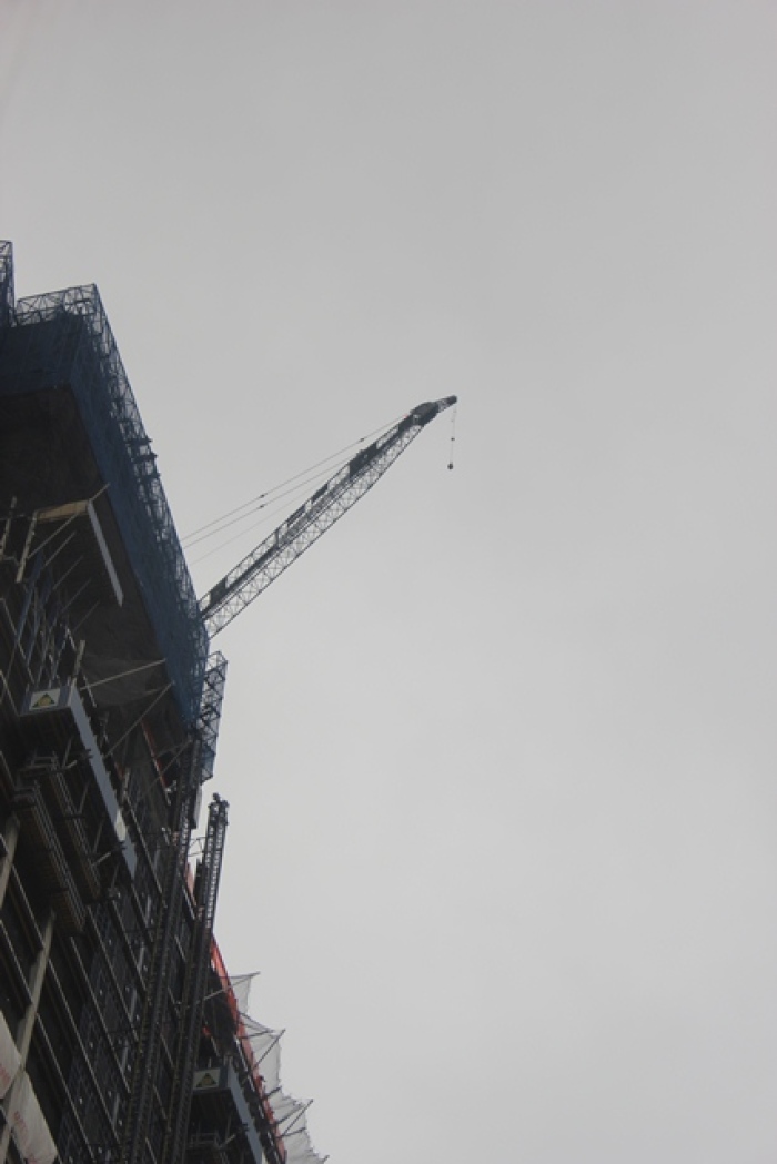 A crane cabling snapped causing a serious accident at the World Trade Center construction site at about 10 a.m. Thursday, Feb. 16, 2012. No casualties were immediately reported.