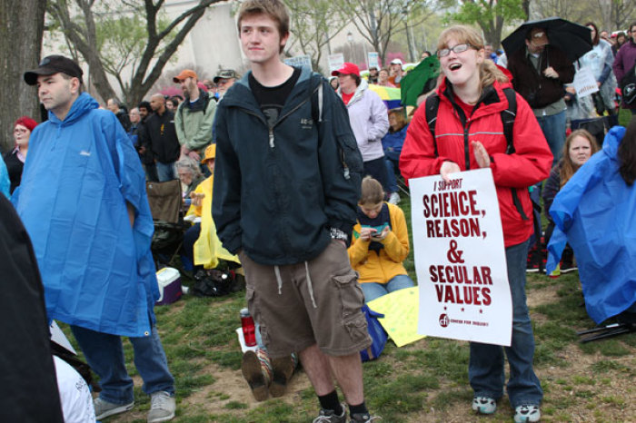 Thousands of nontheists attend the Reason Rally in Washington, D.C., Saturday, March 24, 2012.