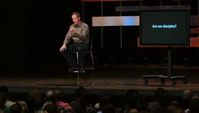 Pastor Andy Stanley preaches at North Point Community Church in Alpharetta, Ga., March 11, 2012.