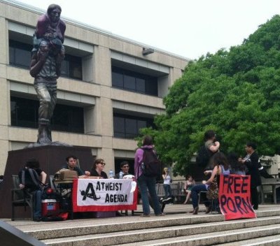 University of Texas San Antonio student group the Atheist Agenda holds it's 2012 'Smut for Smut' campaign.