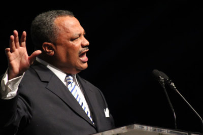 Fred Luter, pastor of Franklin Ave. Baptist Church in New Orleans, speaks at the Southern Baptist Convention's 2012 Pastor Conference, Monday, June 18, 2012.