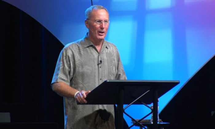 Max Lucado preaches at Oak Hills church in San Antonio, Texas, Aug. 12, 2012.