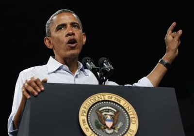 U.S. President Barack Obama speaks at a campaign event at the Palm Beach County Convention Center in Florida September 9, 2012.