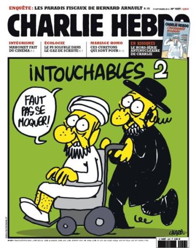 French magazine Charlie Hebdo's September cover is seen in this image.