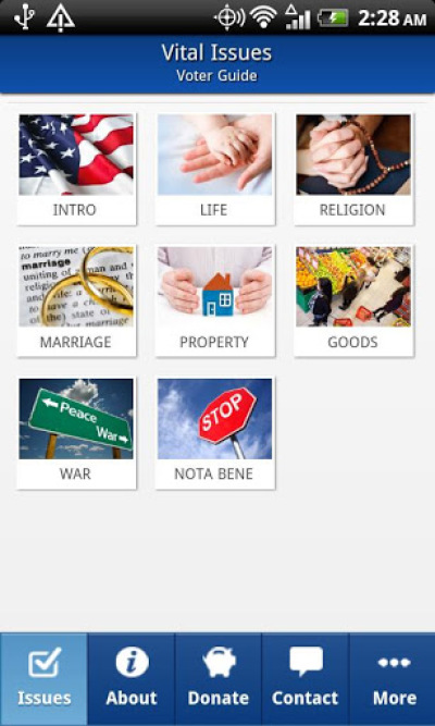 Catholic Voter Guide app by Little i Apps LLC.