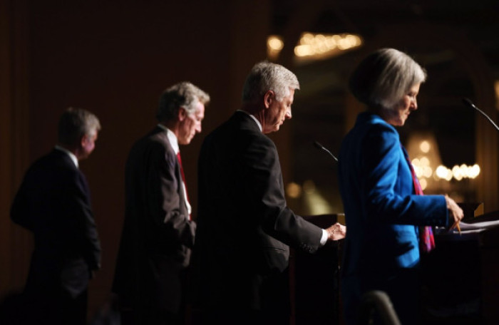 The Free and Equal ?Elections Foundation shared this image online Oct. 23, 2012, of Libertarian Party candidate Gary Johnson, Green Party candidate Jill Stein, Constitution Party candidate Virgil Goode, and Justice Party candidate Rocky Anderson participating in the Third Party Debate.