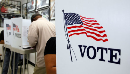 Voters take advantage of the first day of early voting at the Los Angeles County Registrar-Recorder/County Clerk's office in Norwalk, California October 25, 2012.