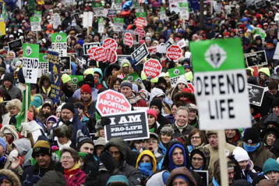 Thousands rally on the National Mall for the start of the annual March for Life rally in Washington, January 25, 2013. 