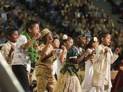 Liberty University held Global Focus Week during Convocation where Children of the World sang in front of students. February 11th, 2013.