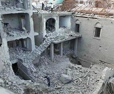 The remains of St. Mary's Church in Homs, Syria.