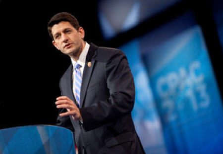 Rep. Paul Ryan (R-Wisc.) speaking at the CPAC conference, National Harbor, MD., March 15, 2013.